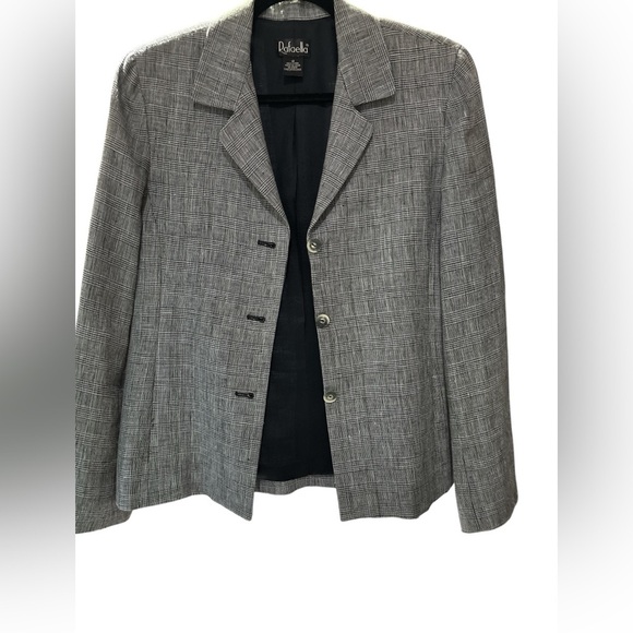 Rafaella Jackets & Blazers - Rafaella Women's Black and White Checkered Blazer